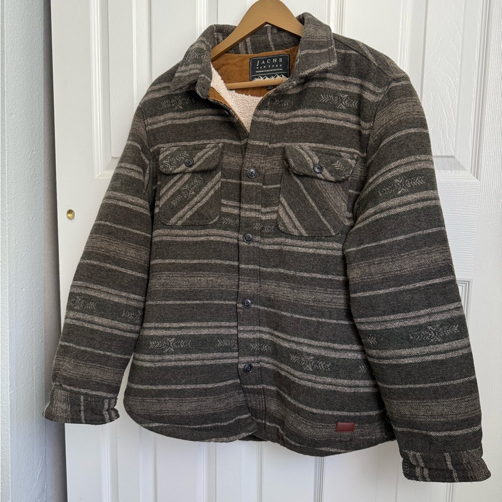 Green Tan Cozy Coat